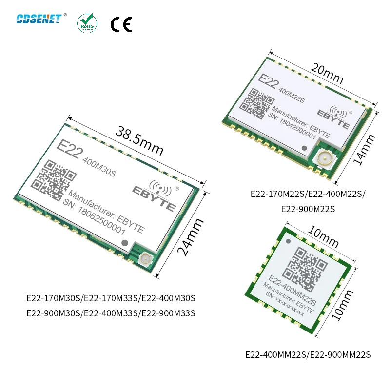 Lora Rfm95 - 170/433/868/915Mhz LoRa SX1262 Wireless Transceiver CDSENET