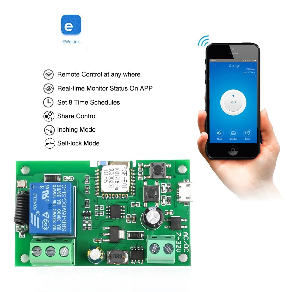 Ewelink AC/DC 5V 7V-32V 1 Chan - Relay Module 1 Channel review and price