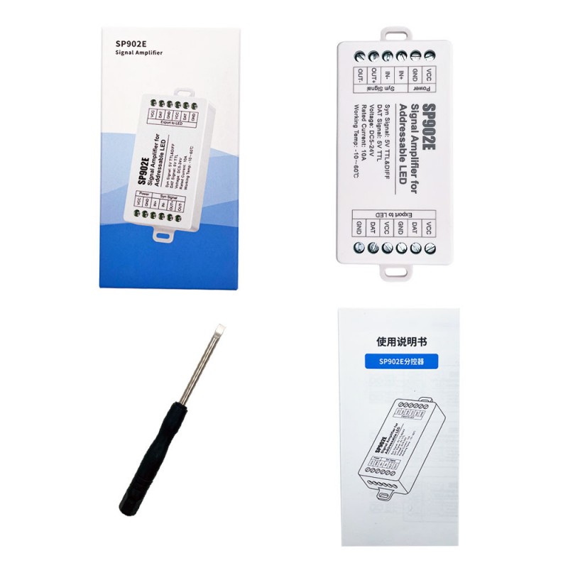 SP902E Signal Amplifier LED Ad - Ws2812B Strip 5V review and price