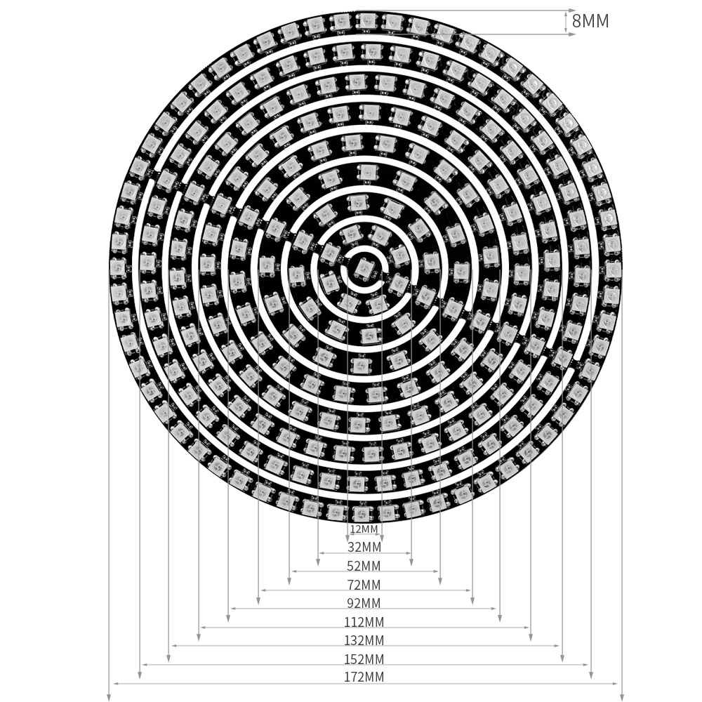 WS2812B RGBIC LED Ring Individ - Neopixel review and price